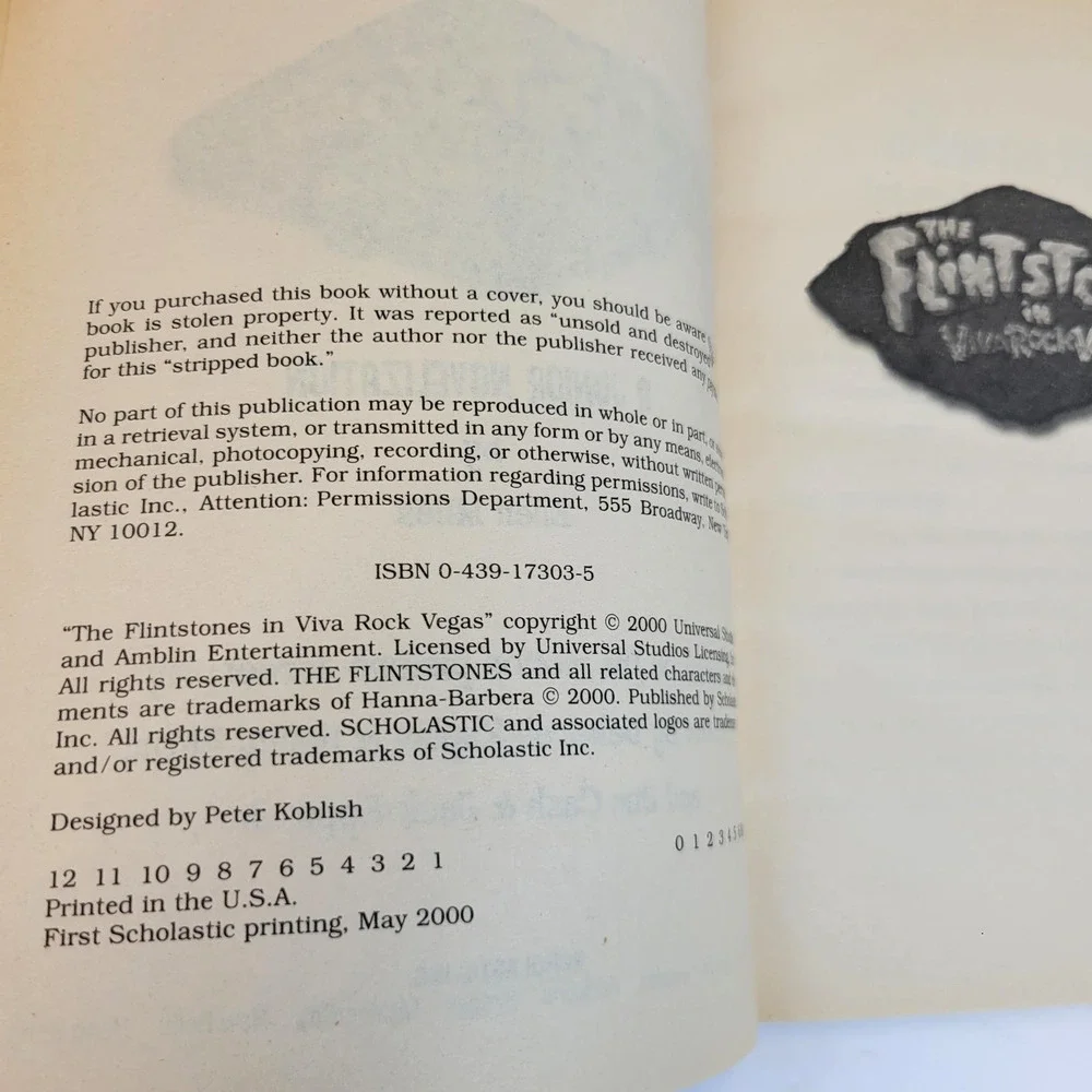The Flintstones In Viva Rock Vegas‎ Junior Novelization Miles Scholastic PB Kids